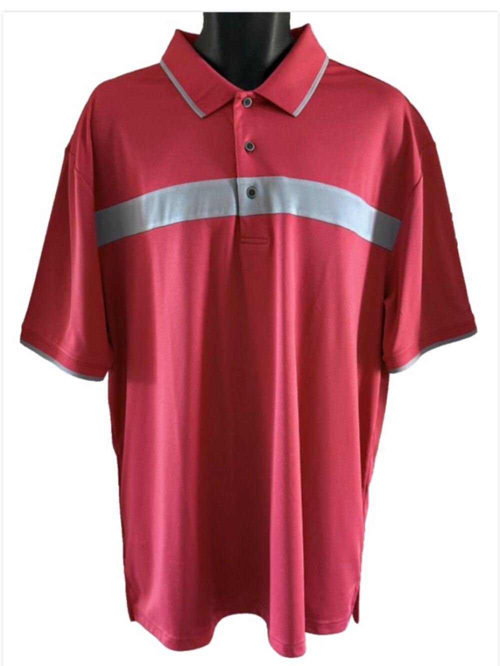 Grand Slam Performance Men's Golf Polo Shirt Short Sleeve Red Gray Preppy 2XL